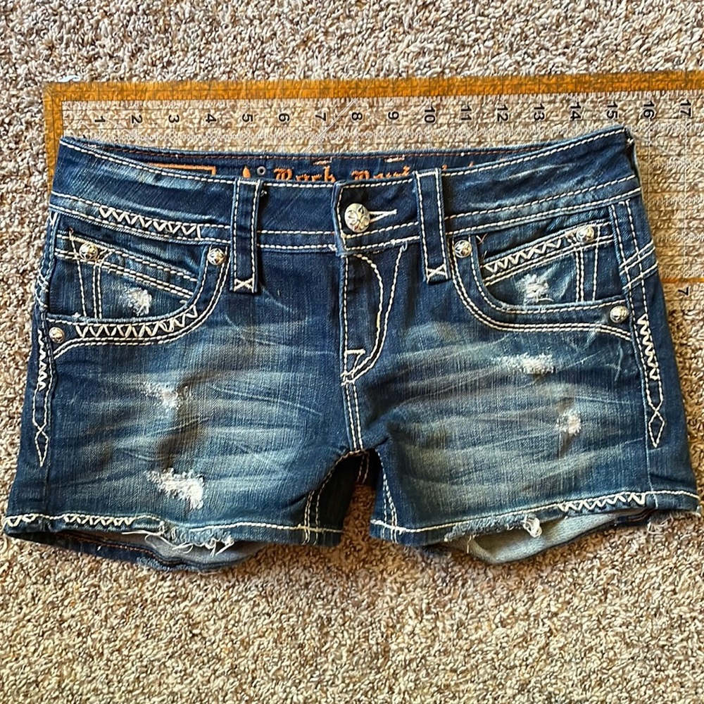 Rock revival Becky Shorts 28 Dark denim blue jeans lower rise